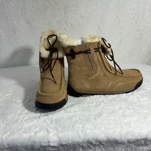 Lands' End Girls Powder Belle Bootie US 5 Medium Thermolite Insole Dark Fawn - Picture 8 of 10